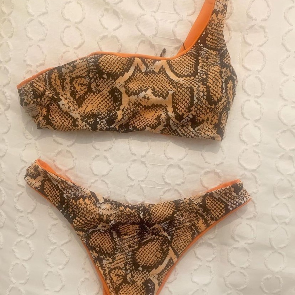 Snakeskin reversible bikini